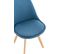 Lot De 4 Chaises De Cuisine Linares Bleu/tissu