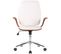 Fauteuil De Bureau Burbank Avec Coque D'assise En Bois Noyer / Blanc/similicuir