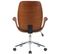 Fauteuil De Bureau Burbank Avec Coque D'assise En Bois Noyer / Marron/similicuir