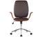 Fauteuil De Bureau Burbank Avec Coque D'assise En Bois Noyer / Marron/similicuir