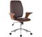 Fauteuil De Bureau Burbank Avec Coque D'assise En Bois Noyer / Marron/similicuir