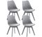 Lot De 4 Chaises De Cuisine Linares Gris / Gris/plastique