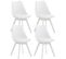 Lot De 4 Chaises De Cuisine Linares Blanc / Blanc/plastique