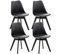 Lot De 4 Chaises De Cuisine Linares Noir / Noir/plastique