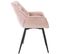 Chaise De Salle À Manger Tanna En Velours Avec Piètement En Métal Noir Rose