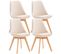 Lot De 4 Chaises De Cuisine Linares Beige/velours