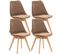 Lot De 4 Chaises De Cuisine Linares Marron/velours