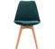 Lot De 4 Chaises De Cuisine Linares Vert/velours