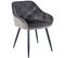 Chaise De Salle À Manger Cassis En Velours Avec Piètement En Métal Noir Gris Foncé/velours