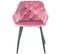 Chaise De Salle À Manger Cassis En Velours Avec Piètement En Métal Noir Rose/velours