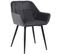 Chaise De Salle À Manger Emia En Velours Avec Piètement En Métal Noir Gris/velours