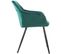 Chaise De Salle À Manger Shila Avec Piètement En Métal Noir Vert/velours