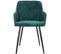 Chaise De Salle À Manger Shila Avec Piètement En Métal Noir Vert/velours