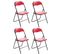 Lot De 4 Chaises Pliables Felix Rouge / Noir