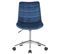 Chaise De Bureau Pivotant Medford En Velours Avec Hauteur Ajustable Et Roulettes Bleu