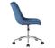 Chaise De Bureau Pivotant Medford En Velours Avec Hauteur Ajustable Et Roulettes Bleu