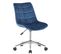 Chaise De Bureau Pivotant Medford En Velours Avec Hauteur Ajustable Et Roulettes Bleu