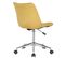 Chaise De Bureau Pivotant Medford En Velours Avec Hauteur Ajustable Et Roulettes Jaune