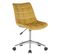 Chaise De Bureau Pivotant Medford En Velours Avec Hauteur Ajustable Et Roulettes Jaune