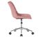 Chaise De Bureau Pivotant Medford En Velours Avec Hauteur Ajustable Et Roulettes Rose