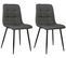 Lot De 2 Chaises De Salle À Manger Tilde Avec Piètement En Métal Noir Gris Foncé/tissu