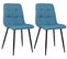 Lot De 2 Chaises De Salle À Manger Tilde Avec Piètement En Métal Noir Bleu/tissu