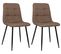 Lot De 2 Chaises De Salle À Manger Tilde Avec Piètement En Métal Noir Marron/tissu