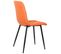 Lot De 2 Chaises De Salle À Manger Tilde Avec Piètement En Métal Noir Orange/tissu