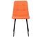 Lot De 2 Chaises De Salle À Manger Tilde Avec Piètement En Métal Noir Orange/tissu