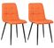 Lot De 2 Chaises De Salle À Manger Tilde Avec Piètement En Métal Noir Orange/tissu