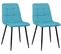 Lot De 2 Chaises De Salle À Manger Tilde Avec Piètement En Métal Noir Turquoise/tissu