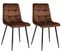 Lot De 2 Chaises De Salle À Manger Tilde Avec Piètement En Métal Noir Marron/velours