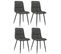 Lot De 4 Chaises De Salle À Manger Tilde Avec Piètement En Métal Noir Gris Foncé/tissu