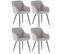 Lot De 4 Chaises De Salle À Manger Shila Avec Piètement En Métal Noir Gris/velours