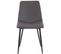 Lot De 4 Chaises De Salle À Manger Telde En Tissu Avec Piètement En Métal Noir Mat Gris Foncé