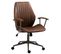 Fauteuil De Bureau Retro Nampa En Similicuir Ajustable Et Pivotant Cognac