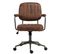 Fauteuil De Bureau Retro Natrona En Similicuir Ajustable Et Pivotant Cognac