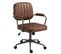 Fauteuil De Bureau Retro Natrona En Similicuir Ajustable Et Pivotant Cognac