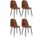 Lot De 4 Chaises De Salle À Manger Napier Avec Piètement En Métal Noir Marron/similicuir