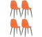 Lot De 4 Chaises De Salle À Manger Napier Avec Piètement En Métal Noir Orange/tissu