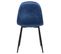 Lot De 4 Chaises De Salle À Manger Napier Avec Piètement En Métal Noir Bleu/velours