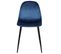 Lot De 4 Chaises De Salle À Manger Napier Avec Piètement En Métal Noir Bleu/velours