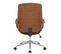 Fauteuil De Bureau Yankton En Similicuir Avec Coque De Siège En Bois Noyer / Marron