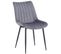 Lot De 2 Chaises De Salle À Manger Rahden En Velours Avec Piètement En Métal Noir Gris