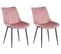 Lot De 2 Chaises De Salle À Manger Rahden En Velours Avec Piètement En Métal Noir Rose