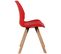 Chaise De Salle À Manger Luna Avec Pieds En Bois Rouge/plastique