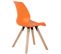 Chaise De Salle À Manger Luna Avec Pieds En Bois Orange/plastique