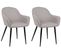 Lot De 2 Chaises De Salle À Manger Boise En Tissu Avec Piètement En Métal Noir Gris