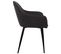 Lot De 2 Chaises De Salle À Manger Boise En Tissu Avec Piètement En Métal Noir Noir