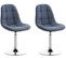 Lot De 2 Chaises Lounge Pivotantes Emil En Tissu Avec Pied En Métal Bleu